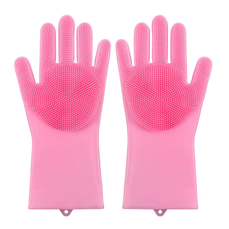 Pet Grooming Gloves Dog Cat Bathing Cleaning Glove Shampoo Scrubber Clean Soft Silicone Hair Removal Glove Hand Skin Protection