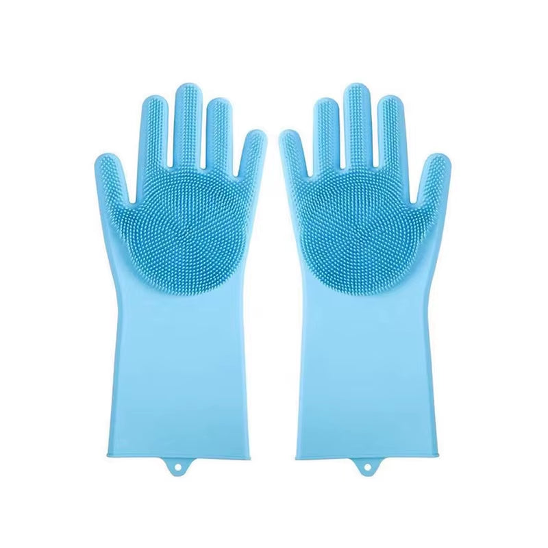 Pet Grooming Gloves Dog Cat Bathing Cleaning Glove Shampoo Scrubber Clean Soft Silicone Hair Removal Glove Hand Skin Protection