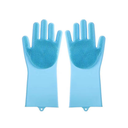 Pet Grooming Gloves Dog Cat Bathing Cleaning Glove Shampoo Scrubber Clean Soft Silicone Hair Removal Glove Hand Skin Protection