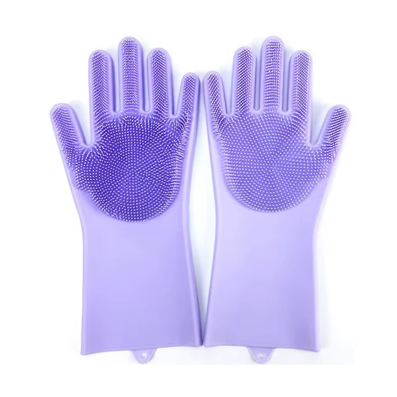 Pet Grooming Gloves Dog Cat Bathing Cleaning Glove Shampoo Scrubber Clean Soft Silicone Hair Removal Glove Hand Skin Protection