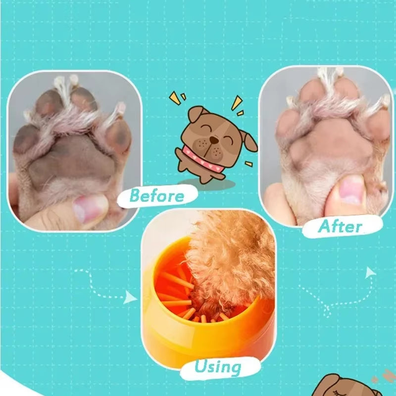 Pet Foot Washing Cup Portable Cat and Dog Foot Cleaner Soft Silicone Dog Paw Cleaning Tools Mini Wash Brush Bucket Pet Supplies