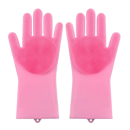 Pet Grooming Gloves Dog Cat Bathing Cleaning Glove Shampoo Scrubber Clean Soft Silicone Hair Removal Glove Hand Skin Protection