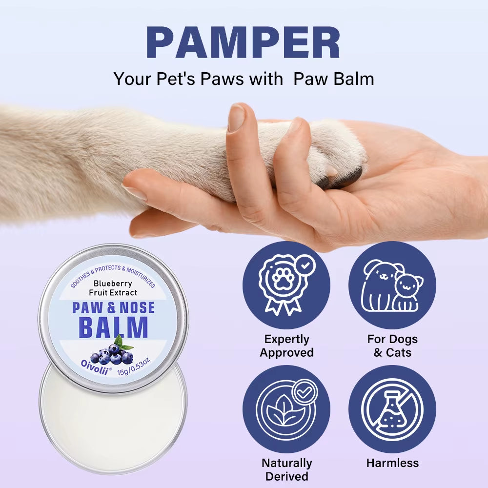 Pet Rinse Dog Claw Balm 2 in 1 Moisturizing Anti-Dry Cracked Rinse Nose Meat Pads Paw Foot Balm