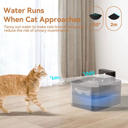 Wireless Automatic Cat Water Fountain 2600Mah Pet Water Dispenser for Dog Cat Infrared Sensor Smart Pet Drinkier Fountain