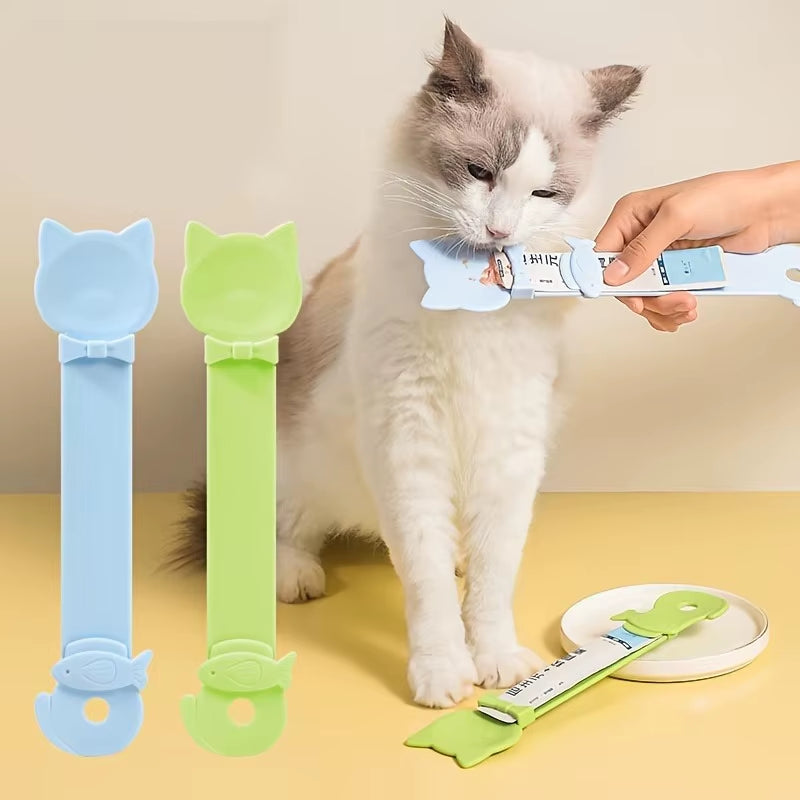 1/3PCS Cat Strip Feeder Spoon Long Handle Lickable Wet Food Feeder for Cats Pet Meat Mud Food Squeeze Dispense Spoon Pet Supplie