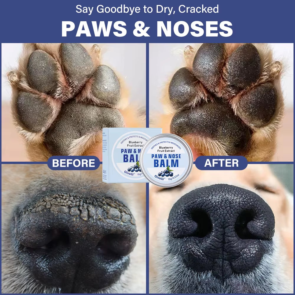 Pet Rinse Dog Claw Balm 2 in 1 Moisturizing Anti-Dry Cracked Rinse Nose Meat Pads Paw Foot Balm